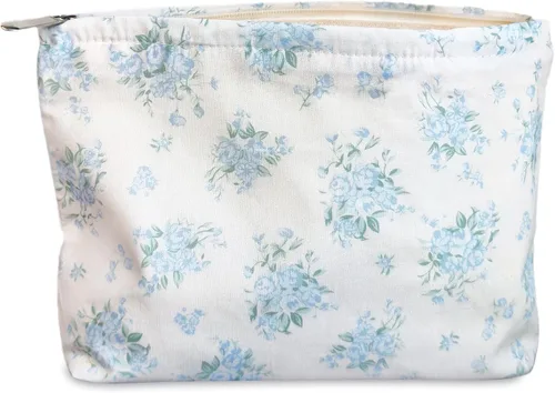 Miniatura 36 de STARDW Bolsa de maquillaje estética floral para mujeres y niñas, bolsa de aseo de viaje con cremallera de gran capacidad, bolsa organizadora