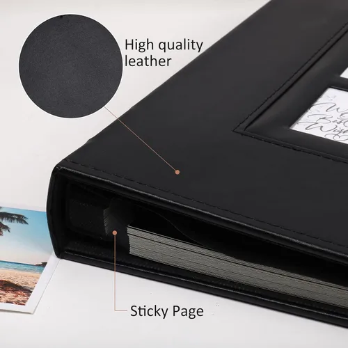 Miniatura 3 de RECUTMS Álbum de fotos autoadhesivo, 60 páginas, álbum de fotos scrapbook de bricolaje con páginas adhesivas con capacidad para fotos de 3 x 5, 4 x