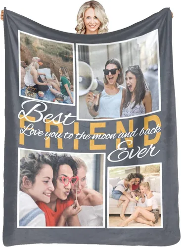 Miniatura 32 de Manta personalizada con fotos, mantas personalizadas con imagen para madre, padre, niños, hermana, amigos, parejas, cumpleaños, 1 foto, 30 x 40