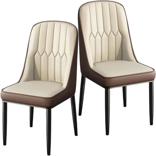 Miniatura 13 de YVYKFZD Juego de 2/4 sillas de comedor, sillas de cocina con respaldo y patas de metal, silla de comedor de piel sintética, silla auxiliar cómoda