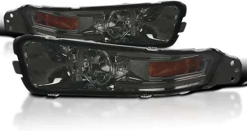 Miniatura 9 de SPEC-D TUNING Faros de parachoques con carcasa negra y lentes transparentes compatibles con Ford Mustang Gt V6 2005-2009, par de montaje izquierdo