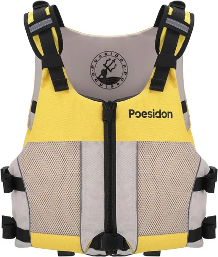 Miniatura 2 de Poseidon Chaleco salvavidas ajustable de seguridad acuática - Diseño clásico unisex con compartimentos de almacenamiento frontal/trasero