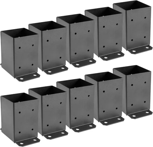 Miniatura 14 de VEVOR Base para Poste 4x4 2 Piezas, Tamaño Interior 3.6"x3.6" Soportes de Base para Poste, Anclaje de Poste de Servicio Pesado con Recubrimiento