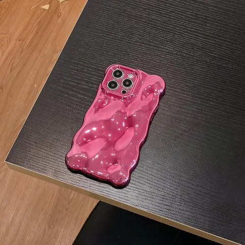Miniatura 8 de JANDM Funda para iPhone 13 Pro, 3D Wave Bubble Shape Ripple Chrome Pattern Soft Non-Yellowing Case Glitter Shiny Camera Shockproof Women Girls Cover