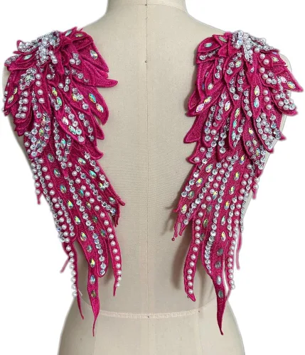 Miniatura 20 de Parches de lentejuelas con alas de ángeles de la guarda, apliques de diamantes de imitación para ropa, chaquetas, jeans, vestido, decoración