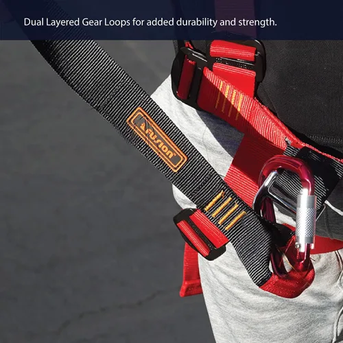 Miniatura 6 de ProGrip - Cordón de seguridad con cremallera y trabillas para engranajes, 2 pies, 23 kN, color negro