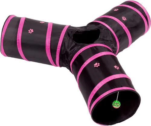 Miniatura 12 de Cat Tunnel - Juguete plegable de 3 vías - Tubo divertido para conejos, gatitos y perros, aguamarina