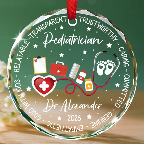 Miniatura 20 de Un médico verdaderamente asombroso es difícil de encontrar Adornos de vidrio, Adorno de Navidad personalizado de agradecimiento al médico 2025