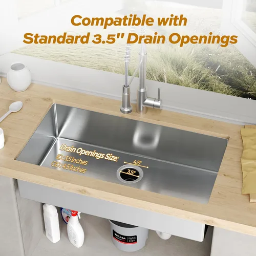 Miniatura 7 de Eliminador de basura de 1 HP con reducción de sonido, triturador de residuos de alimentos para fregadero de cocina, eliminación de basura segura