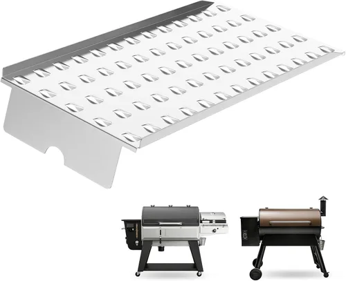 Miniatura 18 de Kit de bandeja de goteo, deflector de calor y forros de bandeja de grasa para parrillas de pellets Traeger Pro 22 Series, reemplazo de bandeja