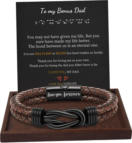 Miniatura 19 de BTYSUN Regalos para hombres, regalos del día de San Valentín para él, novio, marido, adolescentes, pulseras de cuero para hombres, regalos de amor