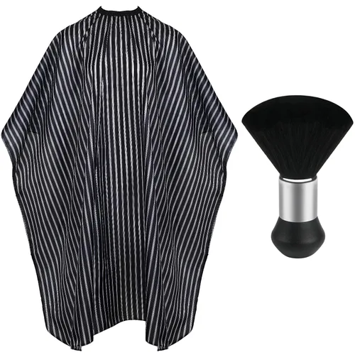 Miniatura 14 de FEBSNOW Capa de peluquería profesional blanca para corte de pelo con cuello ajustable y cepillo de plumero para el cuello, suministros de peluquería