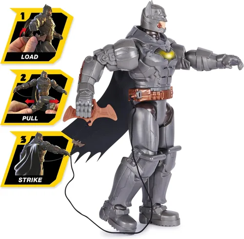 Miniatura 3 de DC Comics, Battle Strike Batman - Figura de acción de 12 pulgadas, 5 accesorios, más de 20 sonidos, juguetes coleccionables para niños y niñas a