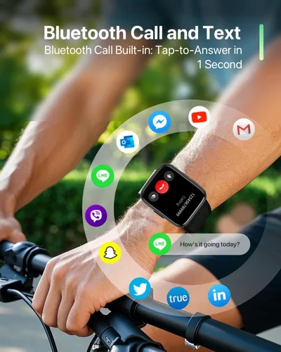 Miniatura 3 de Reloj inteligente con Alexa integrado, pantalla táctil HD de 1.83 pulgadas, rastreador de actividad física con llamadas Bluetooth, más de 120 modos