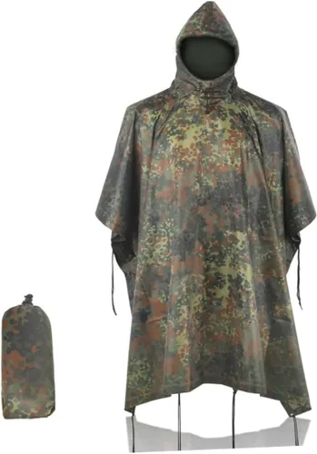 Miniatura 11 de Poncho de lluvia de camuflaje, abrigo impermeable multiusos