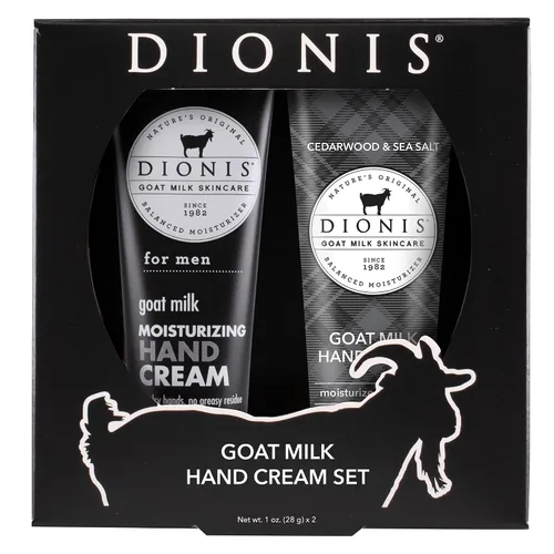 Dionis Juego de 2 Cremas de Manos de Leche de Cabra para el Cuidado de la Piel - Dúo de Cremas Hidratantes de Tamaño de Viaje Libres de Crueldad y