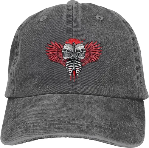 Miniatura 9 de Cowboy Hat Trendy Hats for Man and Women Djustable Four Season Outdoor Baseball Cap of Hell Skull with Angel Deep Heather