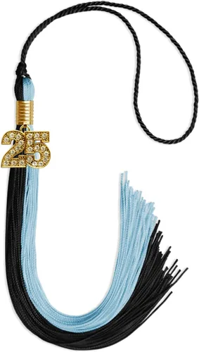 Miniatura 77 de Endea Graduation Borla de doble color con dije dorado (negro/oro brillante, 2022)