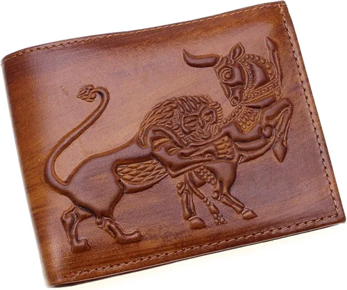 Miniatura 2 de Asoodehdelan - Cartera de piel auténtica Farvahar con alas de león para hombres