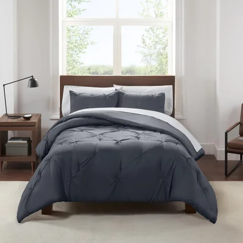 Miniatura 10 de SERTA Simply Clean - Cama plisada ligera de 5 piezas en una bolsa para todas las estaciones, tamaño individual/individual XL, azul celeste