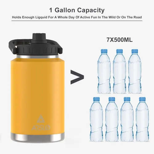 Miniatura 3 de Jarra Grande de Agua Aislada con Asa, Botella de Agua Aislada de Un Galón, Jarra de Agua de Acero Inoxidable de 1 Galón