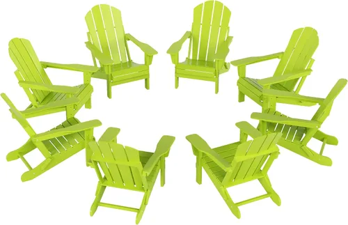 Miniatura 39 de HDPE Laguna Silla Adirondack plegable de polietileno (juego de 2), teca
