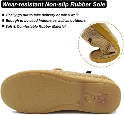 Miniatura 4 de W&LESVAGO Sandalias diabéticas para mujer, ancho ajustable para artritis y edema zapatos MS7008