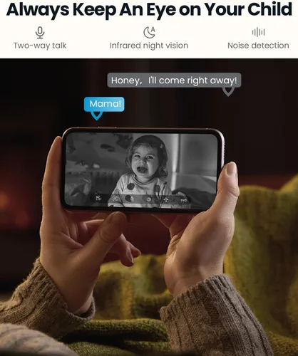 Miniatura 6 de ieGeek - Cámaras de seguridad para el hogar de 2K, cámara para mascotas de 360° con seguimiento automático, detección de movimiento y sonido, visión