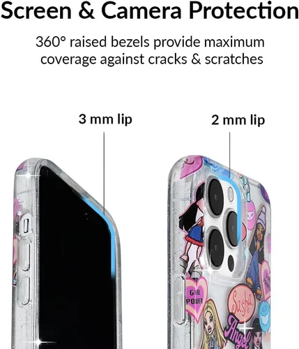 Miniatura 2 de VELVET CAVIAR Funda para iPhone 14 Pro, probada en caídas de 10 pies, purpurina transparente Bratz Bratz Pack Glitter
