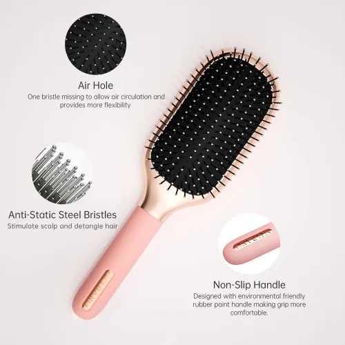 Miniatura 10 de Melbang Cepillo de pelo para cabello grueso, rizado, fino, largo, corto, húmedo o seco, añade brillo y hace que el cabello sea suave, peine cepillo