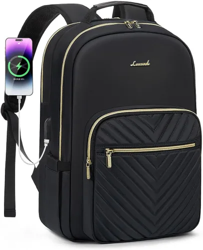 Miniatura 7 de LOVEVOOK - Mochila para laptop de 15.6 pulgadas para mujer, linda mochila de viaje con asa superior, mochila profesional para computadora, mochila