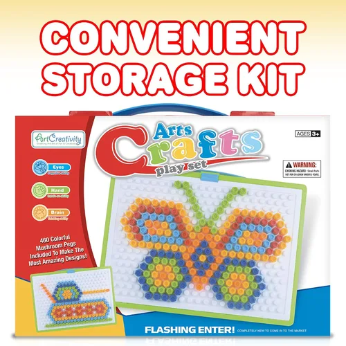 Miniatura 4 de ArtCreativity Rompecabezas de clavijas de hongos para niños con 10 desafíos, divertido juego de clavijas para niños, rompecabezas de hongos, juguete