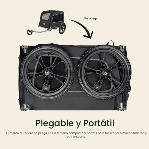 Miniatura 6 de Retrospec Rover Waggin' - Remolque de bicicleta para mascotas, para perros pequeños y medianos, marco plegable con ruedas de 16 pulgadas