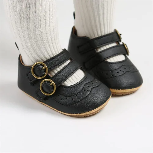 Miniatura 3 de Meckior - Zapatos bajos y livianos para bebés estilo Mary Jane con suela suave y lazo decorativo para vestidos de princesa o bodas para niñas que