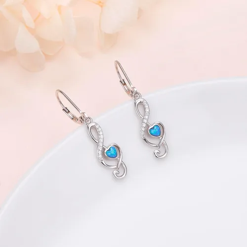 Miniatura 89 de Aretes colgantes de filigrana de plata de ley 925, margarita, loto, flor de rosa, piedra lunar, lágrima para mujer, nudo celta infinito, margarita