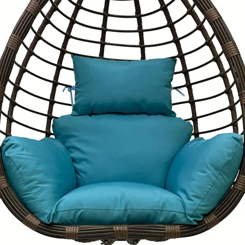 Miniatura 6 de Cojín para silla de huevo impermeable para exteriores/interiores, cojín grueso para colgar en la cesta colgante, cojín colgante para silla de huevo