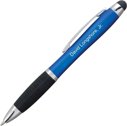 Miniatura 9 de Dayspring Pens Lumen Light-Up - Bolígrafo grabado con lápiz capacitivo, negro, grabado iluminado con pantalla de luz multicolor, acción de clic