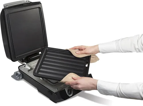 Miniatura 9 de Hamilton Beach - Combo de parrilla interior y plancha eléctrica 4 en 1 con cocina de tocino, se abre plana para doble superficie de cocción, placas