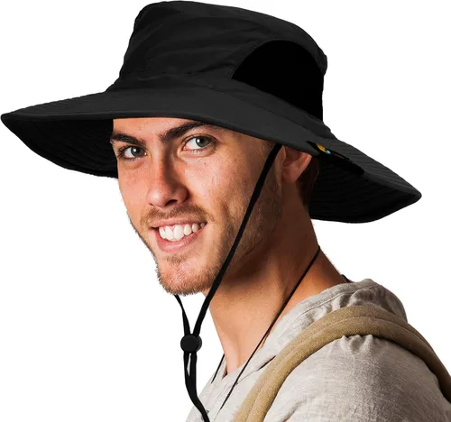Miniatura 20 de SUN CUBE Sombrero de ala ancha para hombres y mujeres, sombreros de pesca, protección solar UV, sombrero de pescador, sombrero de pescador