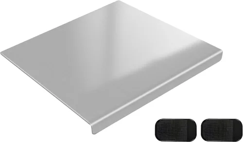 Tabla de Cortar de Acero Inoxidable 304 con 2 Paquetes de Alfombrillas Antideslizantes, Yoposeo Tablas de Cortar para Hornear de Servicio Pesado
