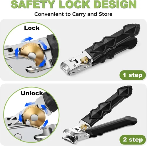 Miniatura 6 de Cortaúñas resistentes para uñas gruesas, 5 piezas con estuche de cuero Toe Nail Clippers for Thick Nails for Seniors Long Handled Nail clippers