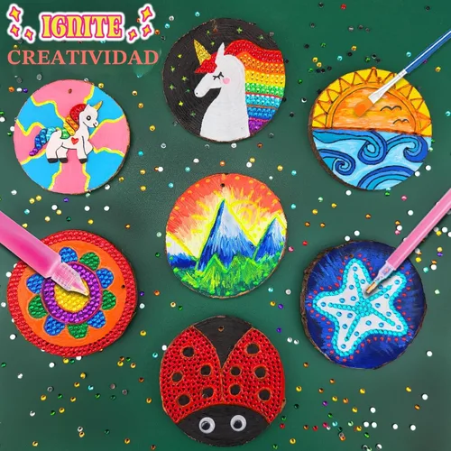Miniatura 2 de klmars Kit de pintura de madera para niños, que brilla en la oscuridad, regalos para niños y niñas de 5 a 12 años, kits de actividades