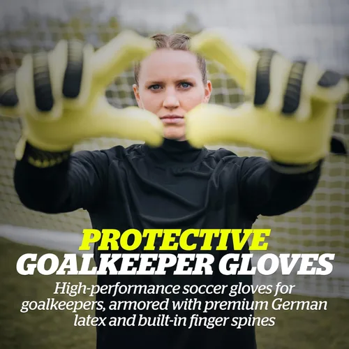 Miniatura 2 de Storelli Silencer Goalkeeper Gloves, with Removable Finger Spines, High-Impact Hand Protection, Soccer Accessories