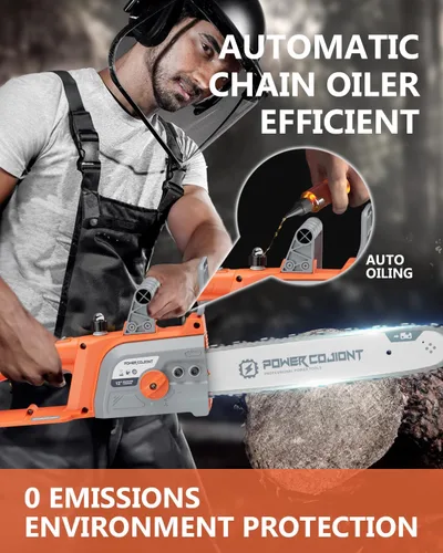 Miniatura 7 de Motosierra inalámbrica de 12 pulgadas sin escobillas para baterías de 20V de 2 × 4.0Ah, motosierra eléctrica de 1100W, ideal para cortar madera