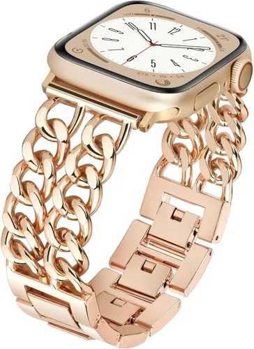 Miniatura 24 de Correas de metal para reloj para mujeres compatibles con Apple Watch para mujeres y hombres de 40 mm, 38 mm, 41 mm, 42 mm, 44 mm, 45 mm, 46 mm