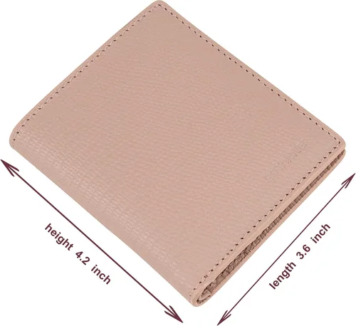 Miniatura 6 de BOTANNER Mini monedero de bolsillo compacto de cuero para mujer con seguridad RFID - NEGRO, rosado (Blush Pink), Minimalista