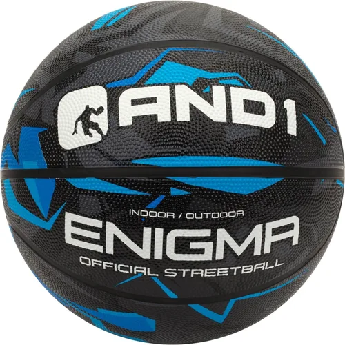 AND1 Enigma - Baloncesto de goma, tamaño reglamentario oficial 7 (29.5 pulgadas), pelota de baloncesto urbano de construcción de canal profundo, Azul