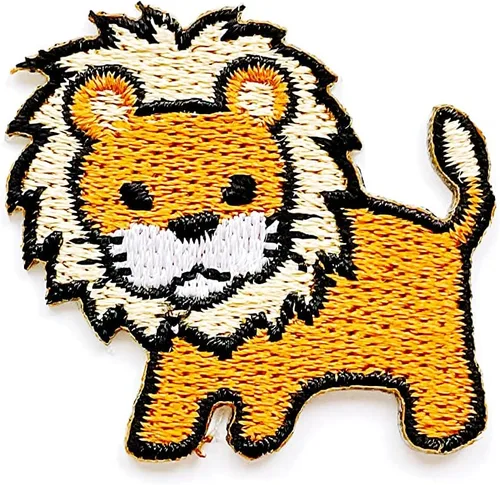 Miniatura 4 de PL - Juego de 2 minúsculos, diseño de león de animal, lindo logotipo de dibujos animados, para coser, planchar, bordado, insignia, parche, ropa
