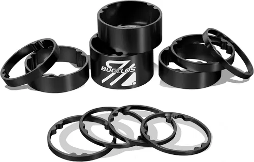 BUCKLOS 11 unidades de auriculares espaciadores para bicicleta de 1-1/8 vástago de horquilla de aluminio de fibra de carbono – 20 15 10 5 3 0.079 in