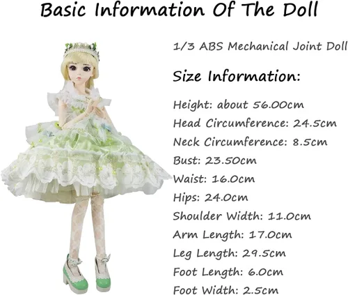 Miniatura 3 de 1/3 BJD Doll 60cm - 24" Princess Anastasia SD Ball articulado muñecas, cuerpo de muñeca personalizado con conjunto de ropa